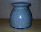 Great Bay Pottery Blue Apple Vase small Utensil holder Crock 4 in — photo 3