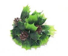 Vintage Plastic Holly with Pinecones - Christmas - Packaging- Decoration- NWT