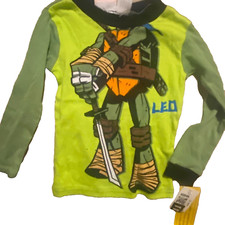 Nickelodeon Leo TMNT Boys Long Slve Pajama Top Sz 4 Teenage Mutant Ninja Turtles