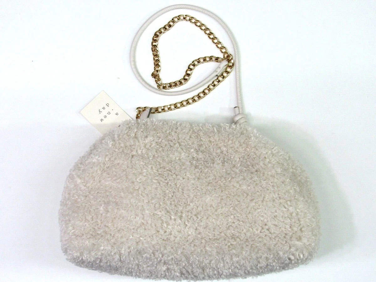 FAUX FUR CROSSBODY BAG - Off White