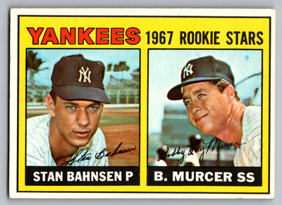 1967 TOPPS #93 STAN BAHNSEN RC & BOBBY MURCER NEW YORK YANKEES