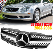 Front Grille Wstar Grill For R230 Sl-class 2003-2006 Sl500 Sl600 Sl55 Sl65 Amg