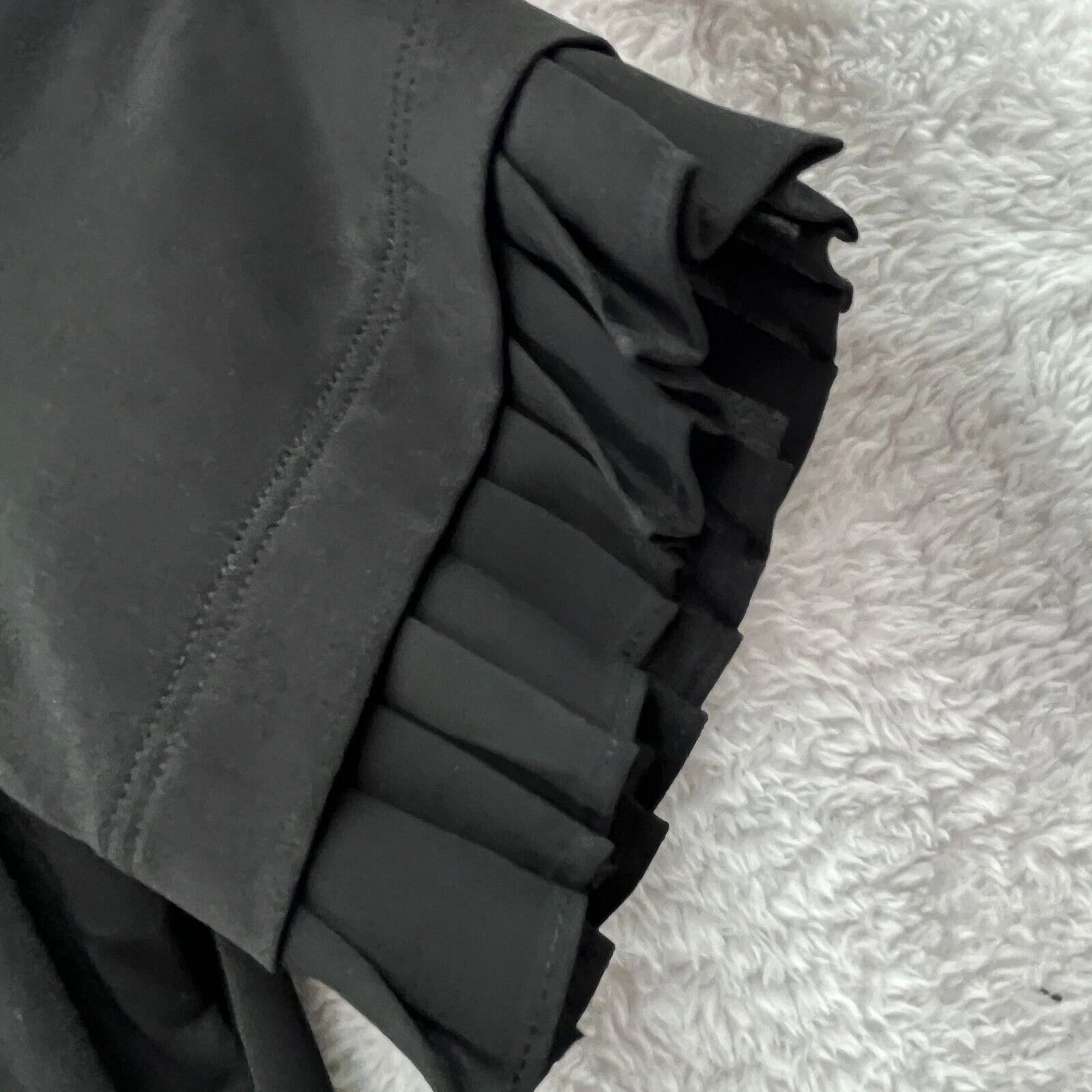 Abito Michael Kors donna XS chiffon maniche carriera cocktail LBD nero
