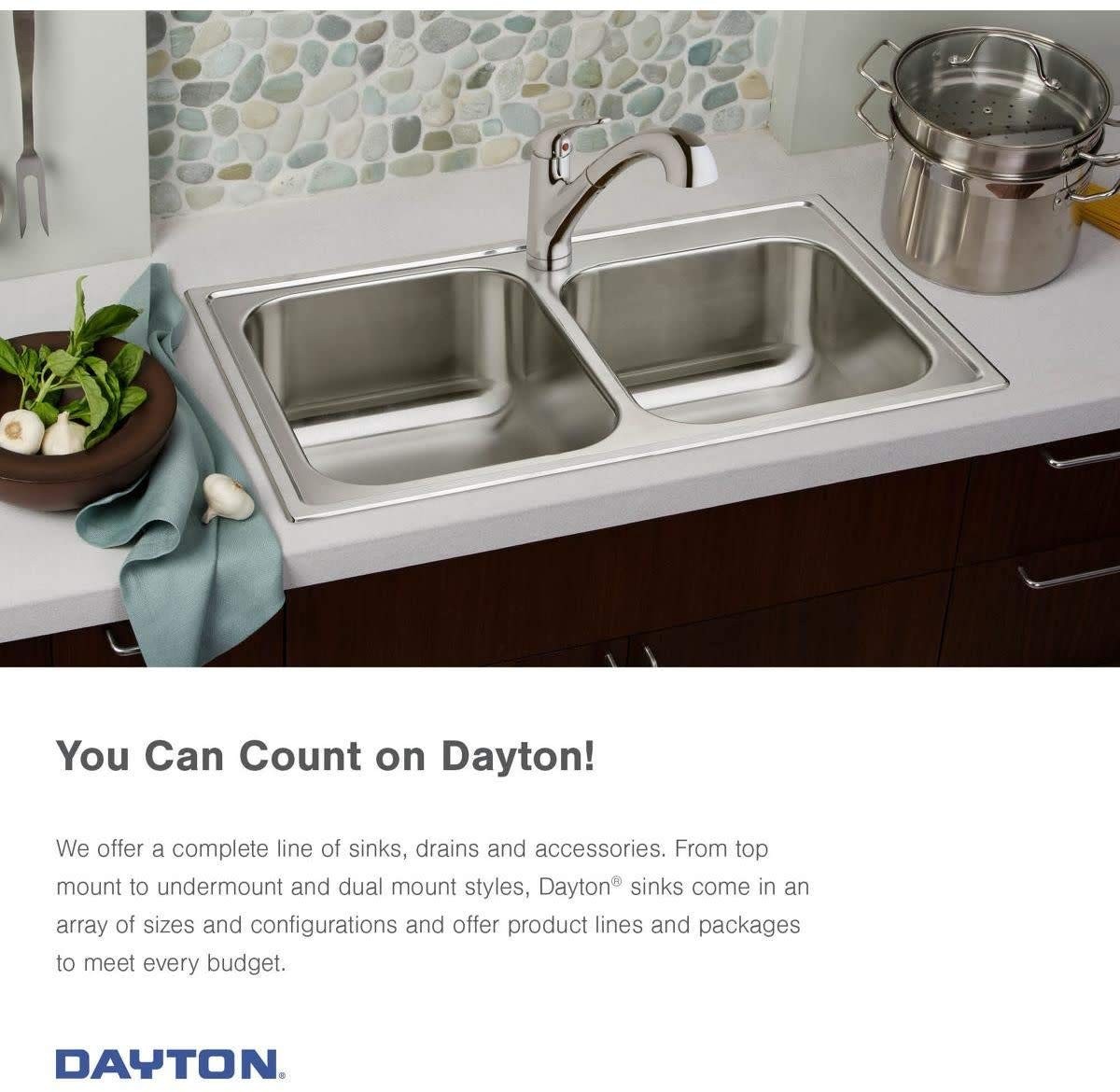 Elkay D23319 Dayton 33" Drop In Double Basin Stainless Steel Kitchen Sink