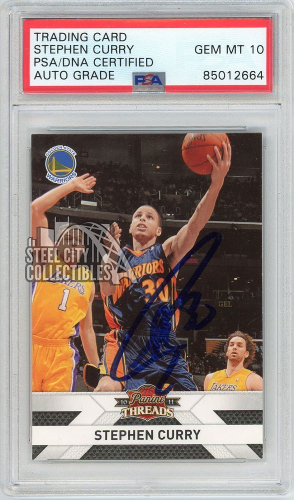 Stephen Curry 2010-11 Panini Threads Autograph Card #117 PSA/DNA 10
