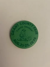 1974 Grant County Fair Oregon Pin Back Button P91