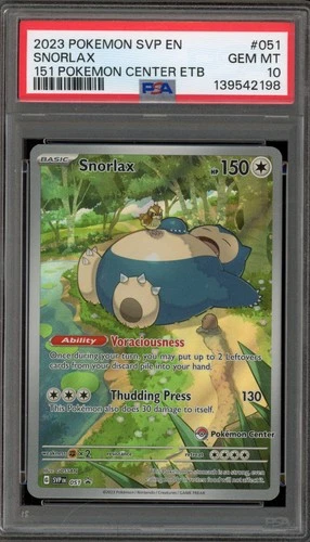 Pokemon Center Stamp Promo Snorlax 151 P.M. Center ETB SVP EN 051 PSA 10