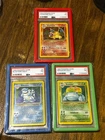 1999 Pokemon Base Set SEQUENTIAL Trio Charizard, Blastoise, Venusaur PSA 7