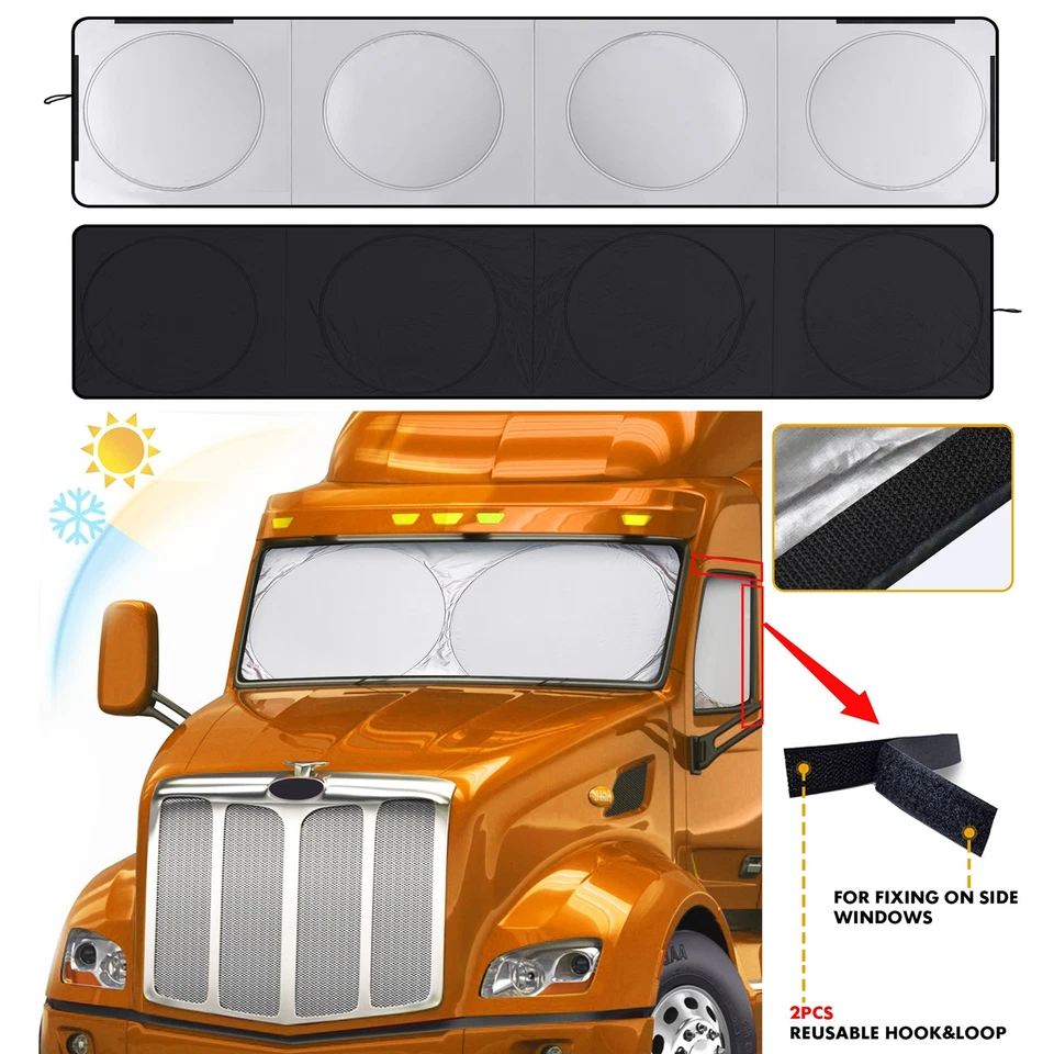 Parabrisas + Parasol Ventana Lateral Cubierta Bloque UV Para Ford E350 E450 Super Duty Foto 3 de 4