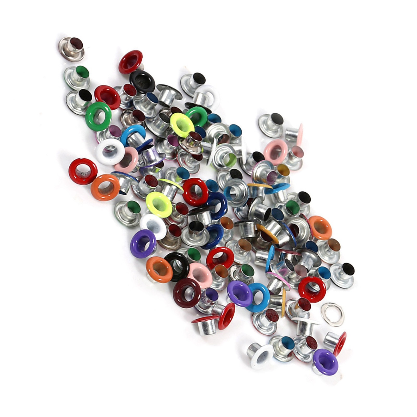 100 Sets Metal Eyelets Durable For Scrapbooking Crafts 4mm Mixed Colors