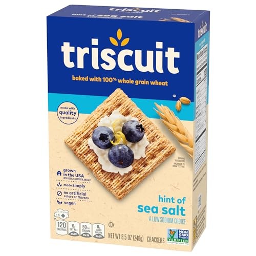 Triscuit Hint of Sea Salt Whole Grain Wheat Crackers 8.5 oz Vegan Snacks