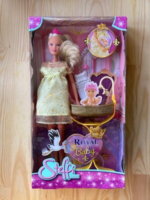 Steffi Love Royal Princess Pregnant 11'' (29cm) Doll Baby Cradle Set (Simba Toys)
