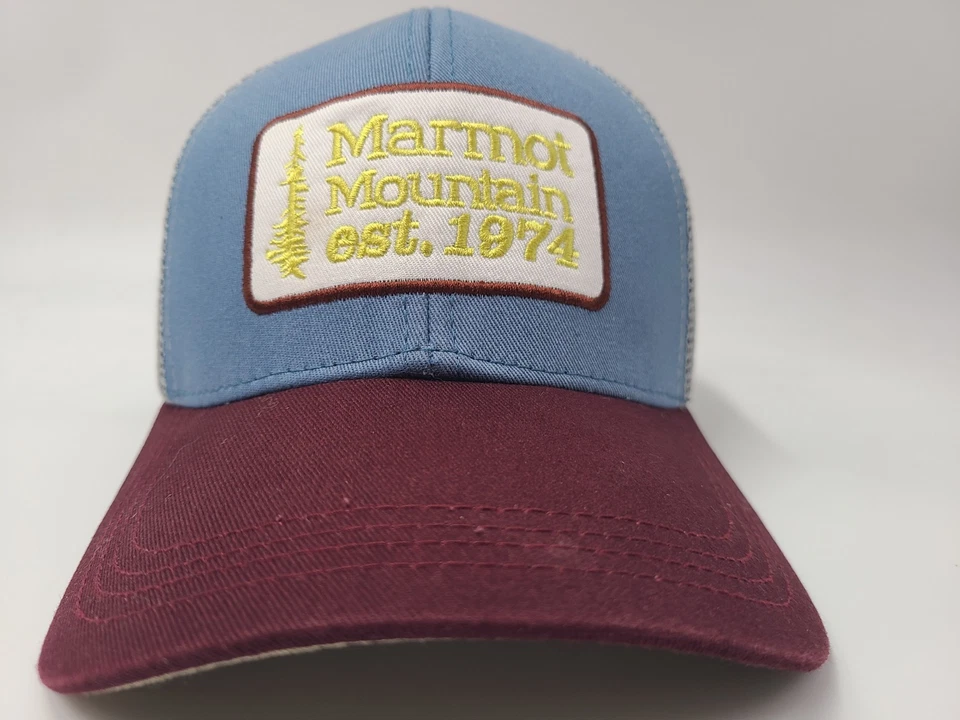 Gorra Marmot Mountain Est 1974 Malla Camionero Snapback Exterior Azul Rojo Gris Foto 2 de 4