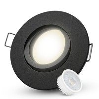 Orvia Deckenspot IP65 Schwarz Mit Led Birne Fourstep 4W Neutralweiß Deckenlampe