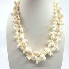 Multi-Strand Seashell Necklace White Coastal Statement Layering Beach Jewelry