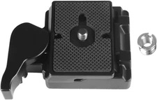 Quick Release Plate Adapter - Metal QR with 1/4" & 3/8" Screws - Black 
