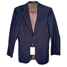 SUITSUPPLY Size 34 Lazio Int Navy Linen Wool Sport Coat Blazer P4809I