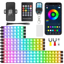 12pcs Motorcycle Led Underglow Kit With Brake Light Rgb Neon Led Light Strips