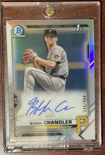 2021 Bowman Draft Bubba Chandler Chrome Pick Auto Refractor #348/499  RC Pirates