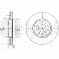 2X Delphi Bremsscheibe BG3772C FüR Saab YS3F CC Z02 Signum Opel Vectra 3X Z03