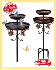 Bird Bath for Outside, 42In Vintage Freestanding Birdbaths for Outdoors, Double 