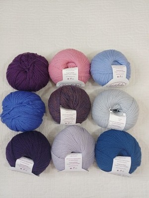 Lot of 9 Knit Picks Palette Yarn Multicolor Fing Weight Peruvian Highland Wool 