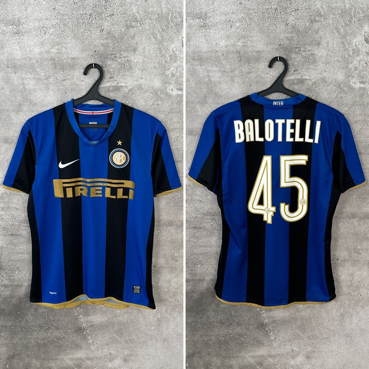 INTER MILAN 2008 2009 HOME FOOTBALL SHIRT #45 BALOTELLI NIKE