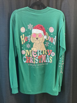 #ad #ad Simply Southern M Green Merry Christmas Doodle Longsleeve T Shirt $22.40
