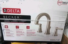 Delta 35891LFSP Becker Widespread Handle Bathroom Sink Faucet with Drain