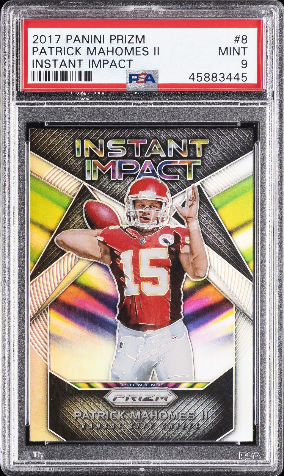 2017 PANINI PRIZM INSTANT IMPACT #8 PATRICK MAHOMES II PSA 9