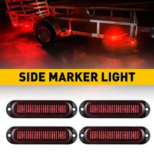 4x 6-LED Red Side Marker Clearance Lights Waterproof for Trailer Truck AUXITO T