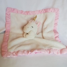 Carter's baby girl Pink And White Unicorn Lovey Security Blanket
