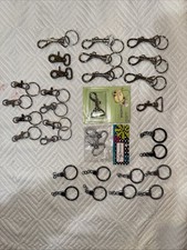 Lot 31 Assorted Keychains Lobster Clip, Swivel, O Ring Mixed Metals New