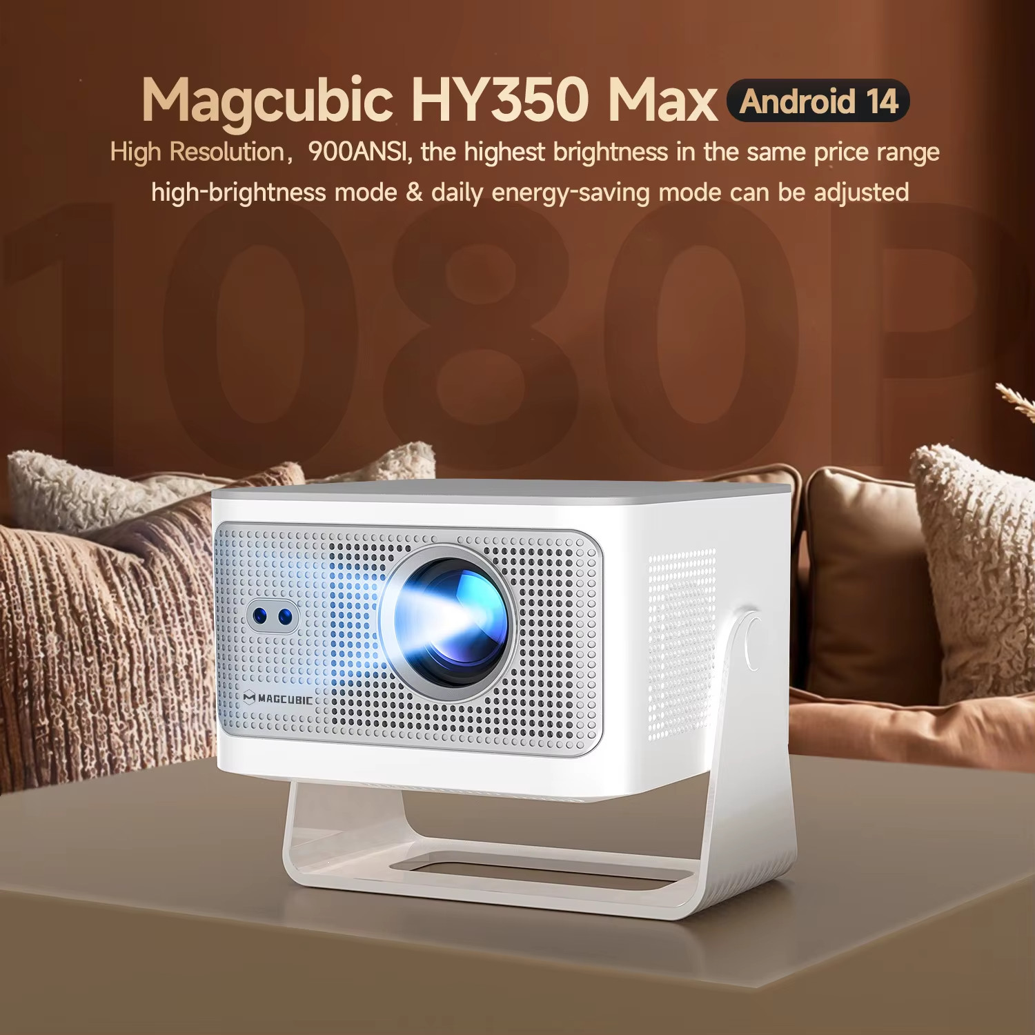 Projecteur Auto Focus Magcubic HY350 Max avec 900 ANSI Lumens et Wifi Rapide