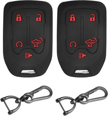 2PCS Silicone Smart Key Fob Cover for 2025 2024 2023 2022Black red/Black red