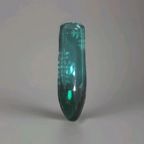 BLENKO Car Flower vase modern art glass aqua sea green No Label