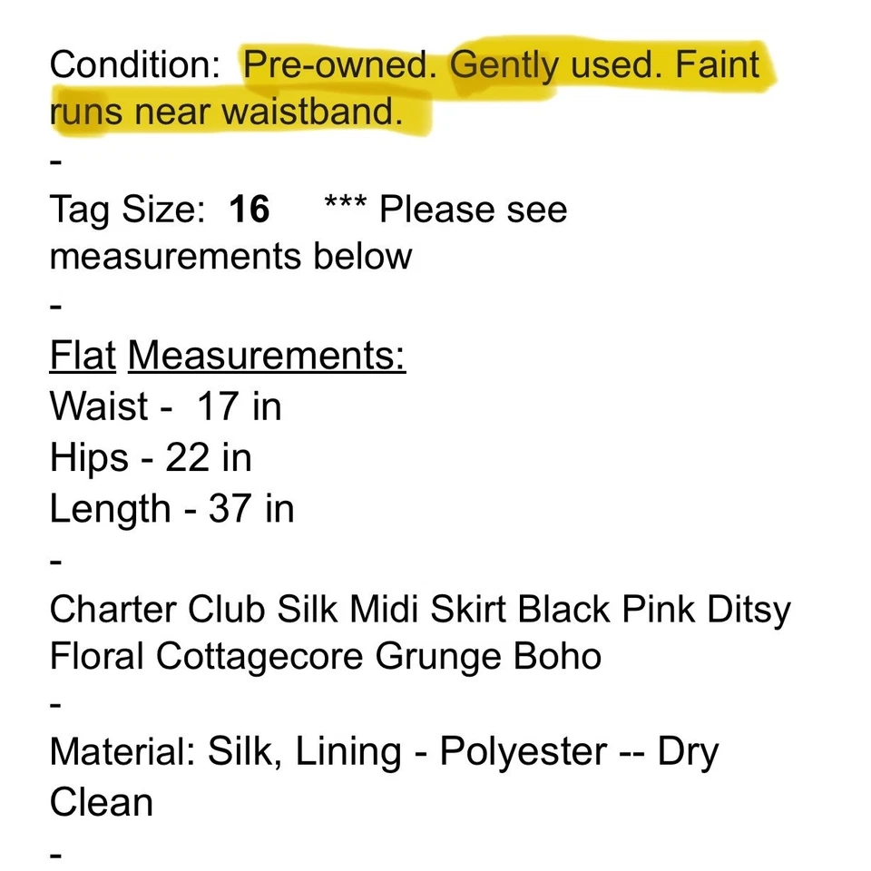 Falda midi de seda Charter Club 16 negra rosa Ditsy floral Cottagecore Grunge Boho Foto 4 de 4