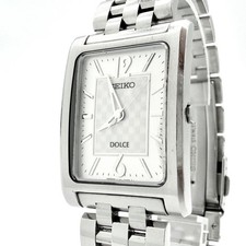 Seiko Dolce Square Silver Watch 4J41-0AC0 Used with New Battery SA1006