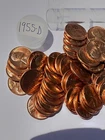 1955-D Lincoln Wheat Penny Roll BU Brilliant Uncirculated Red 50 Coin Roll