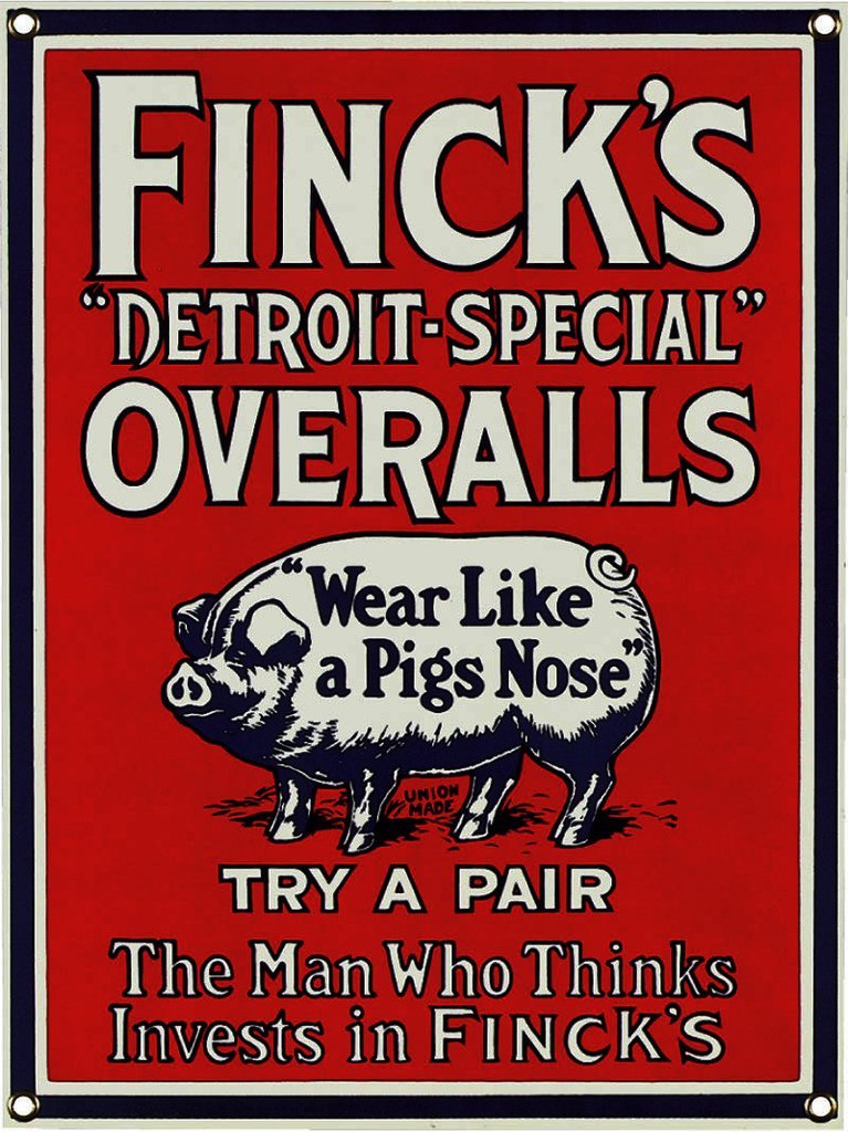 FINCK'S OVERALLS 看板 ヴィンテージ フィンクス USA Finck's Overalls