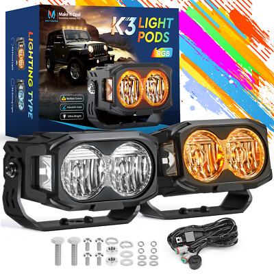 2X 4 inch 56W LED Work Light Bar Pods Flood Beam Off Road Truck Pods Fog Lamps