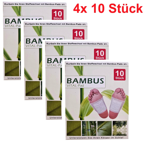 40 x Bambus Vital Pads Entgiftungspflaster Stoffwechsel Pflaster