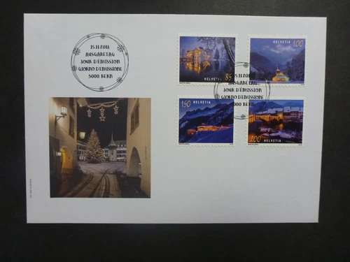 SWITZERLAND 2018 CHRISTMAS SET 4 STAMPS FDC FIRST DAY COVER