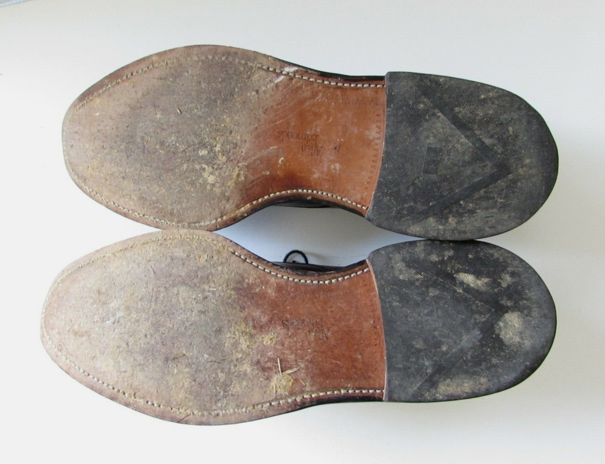 Allen Edmonds Black Leather Mens 11 WALTON Split Toe Oxford Shoes