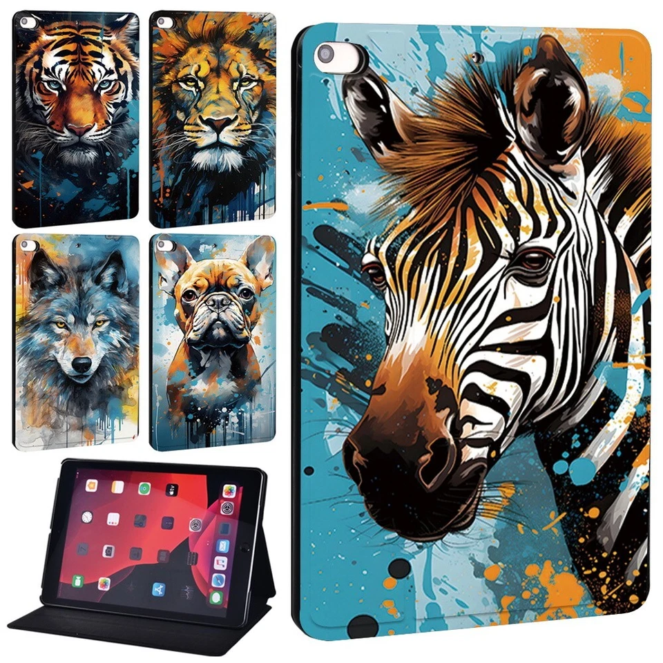 Animals PU Leather Stand Cover Case For Apple iPad 234/5/6/7/8/9/10/Mini/Air/Pro - Image 1 of 4