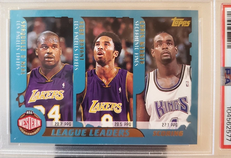 2001 Topps KOBE BRYANT #215 Aqua PSA 9 Rare Card IVERSON SHAQ CARTER Leagers SP - Image 2 of 3