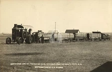 Northstar LBR. Co. freighting to Mott, N.D. 1910 RPPC Photo Postcard Copy