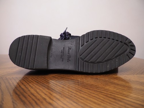 HANS BEHR Navy Blue Leather Embroitery Lace Up Flat Shoes Size 39 US 8 - Picture 4 of 4