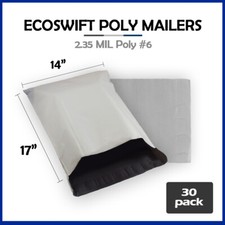 30 14x17 EcoSwift Poly Mailers Plastic Envelopes Shipping Mailing Bags 2.35MIL