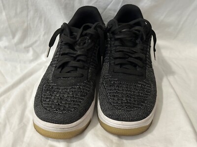 Women's Nike Air Force 1 Flyknit Shoe Black Anthracite White